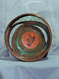 Free Form Pine Needle Humming Bird Basket